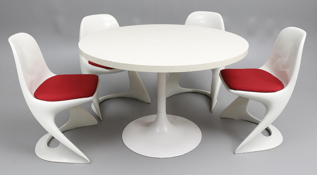 MATSALSMÖBEL, 5 delar, stolar "Casalino" design Alexander Begge, Tyskland, 1970-tal.