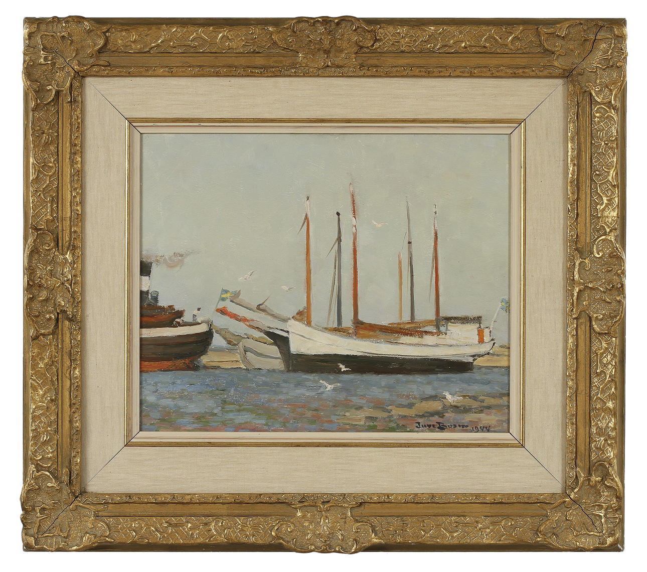 TURE BOSIN. Olja på pannå. Signerad och daterad 1944.