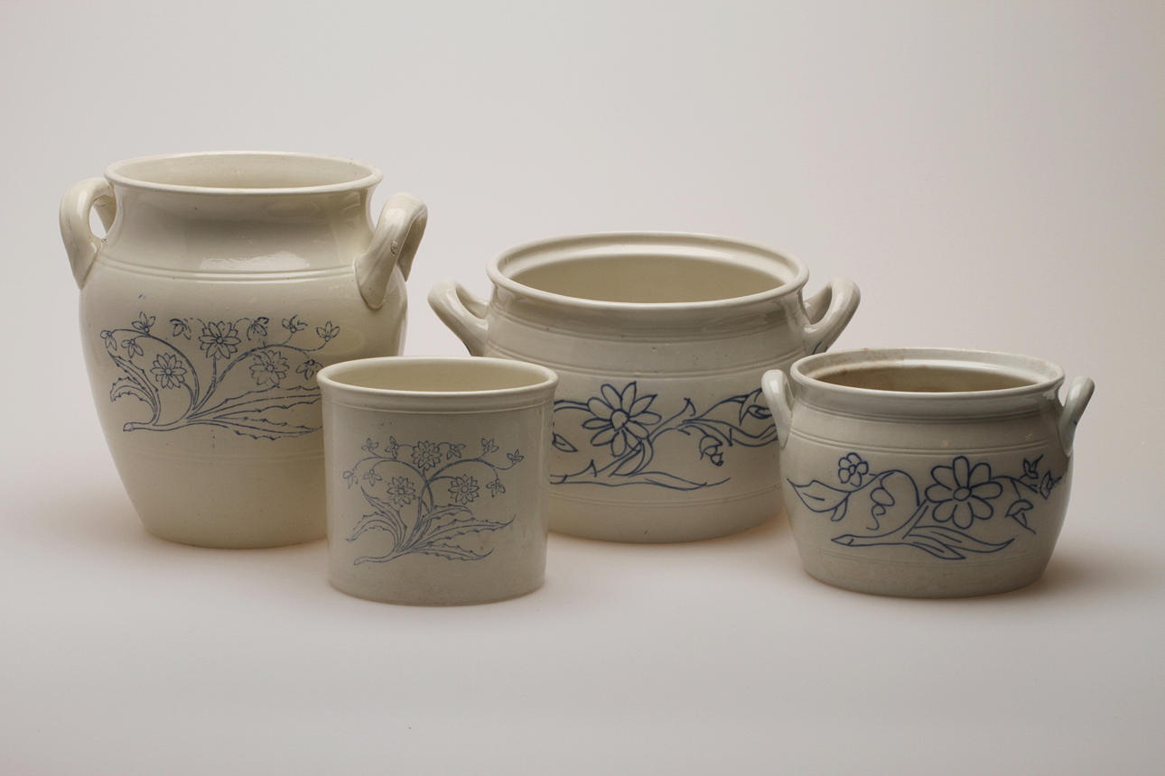 SYLTKRUKOR, 3 st, YTTERFODER, märkta Rörstrand, Gustavsberg samt Göteborg, stengods.