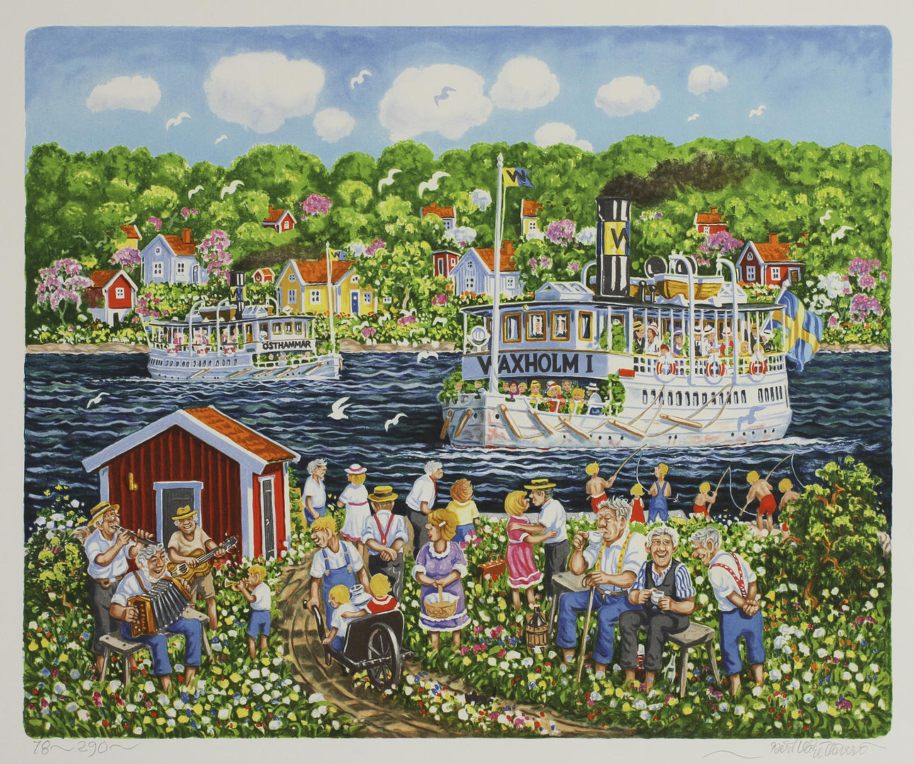 BERT HÅGE HÄVERÖ. Färglitografier, 4st, mapp, signerade och numrerade 78/290.