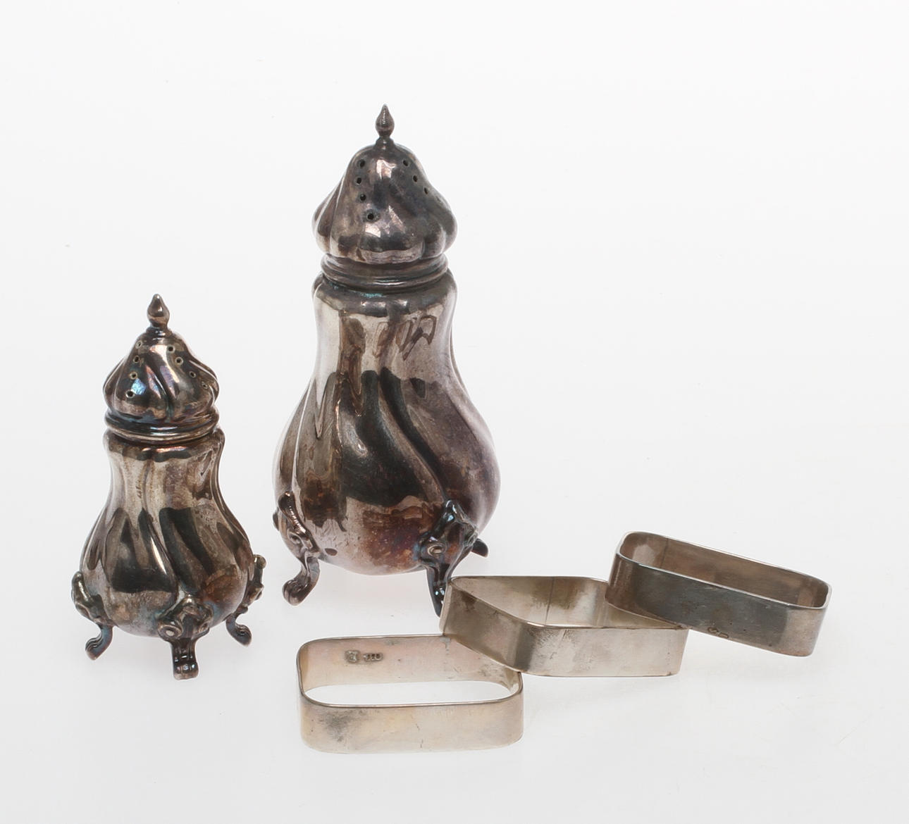 STRÖARE, 1+1 st, sterlingsilver, SERVETTRINGAR, silver, 1900-tal.