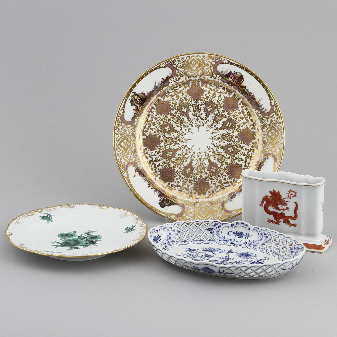 PORSLIN, 4 delar, Meissen, 18/1900-tal.