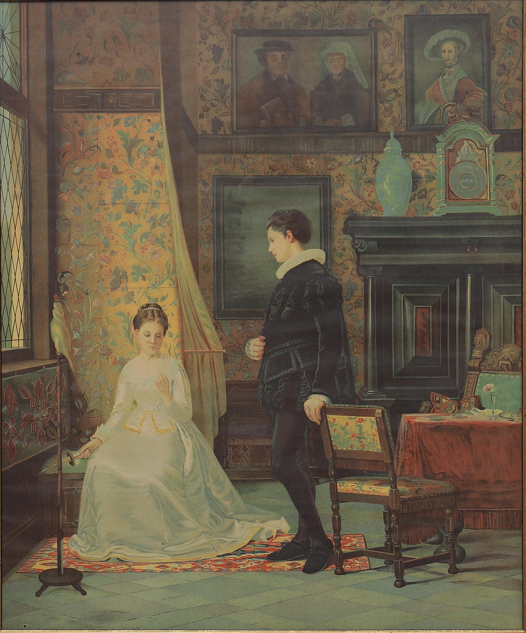 OKÄND KONSTNÄR. tryck, man och kvinna.