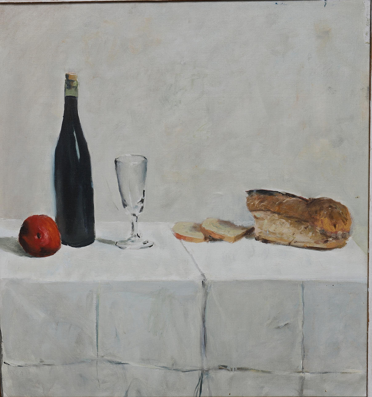 PETER SVEDBERG. oil on canvas, still life, signed reverse, dated 1980.