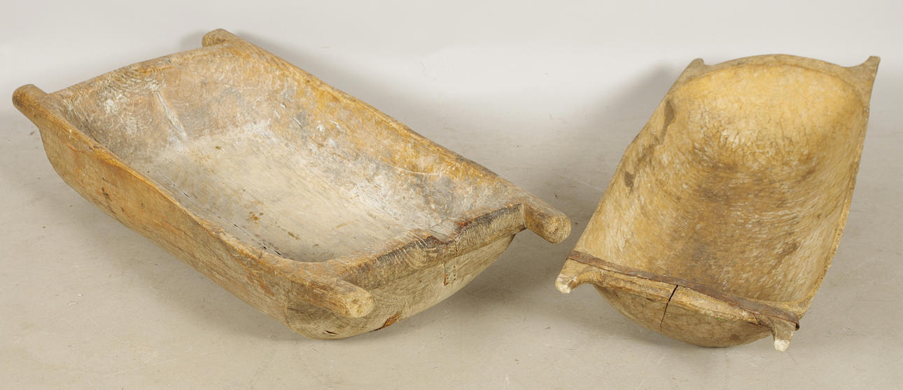 TRÄTRÅG, 2 stycken, 1800-tal.