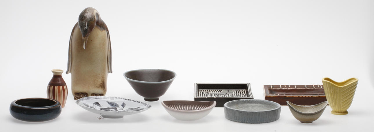 KERAMIKFÖREMÅL, 11 delar, bl.a. Rörstrand, Gustavsberg, Ekeby.