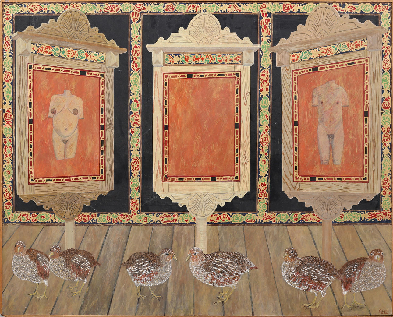 NIELS WITTEN. Acrylic on Board, "While we wait for Adam", signed NW.