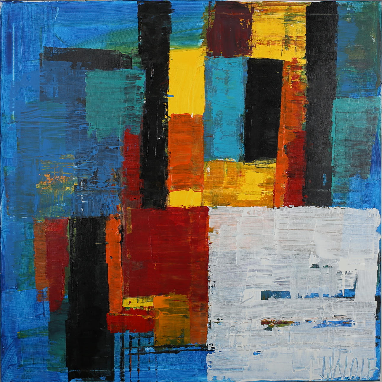 JAN WOLF. "Caribbean". Akryl på duk. Signerad J Wolf.