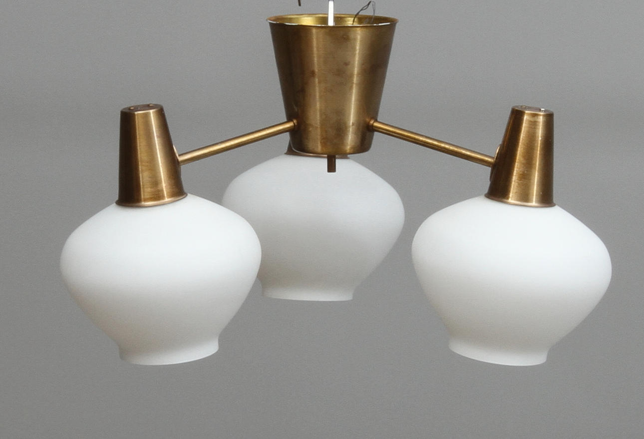 TAKLAMPA, 3 ljusarmar, ASEA, 1900-talets andra hälft.