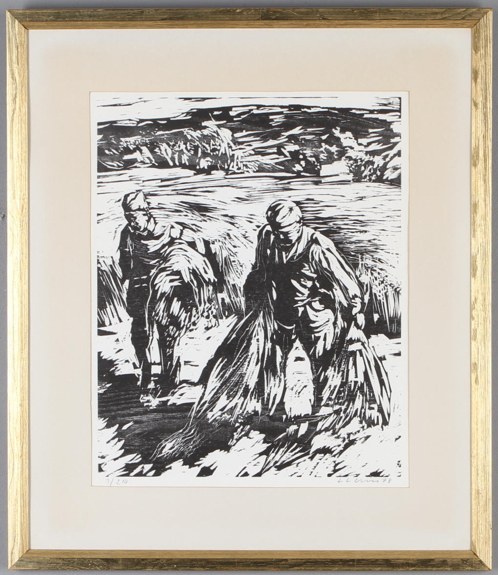 LARS LERIN. Höbärgning, grafiskt blad, signerad, daterad 78 samt numrerad 3/210.