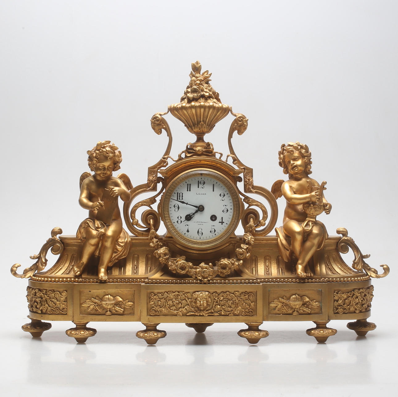 TABLE CLOCK, bronze, Ferdinand Barbedienne style, 19th century.