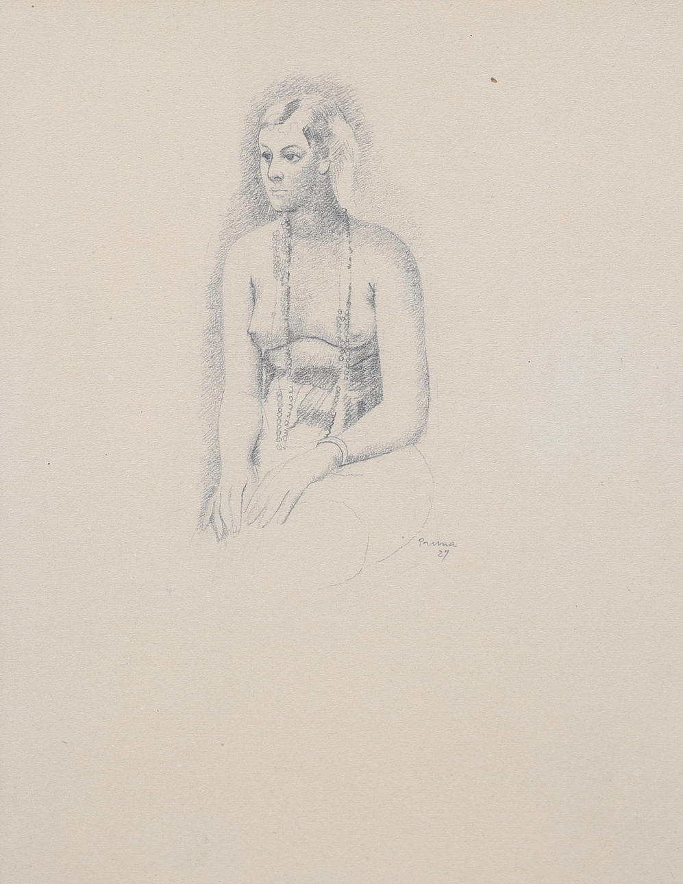 PERE PRUNA. Joven desnuda con un collar.