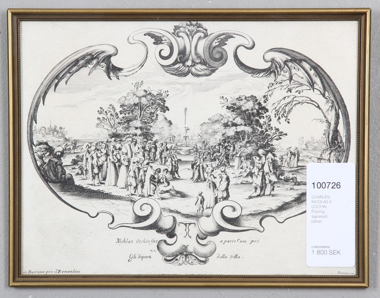 CHARLES-NICOLAS II COCHIN. Etsning, signerad i plåten.