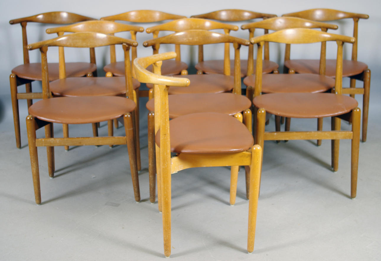 STOLAR, 11 stycken, Hans Wegner for Fritz Hansen 1948.