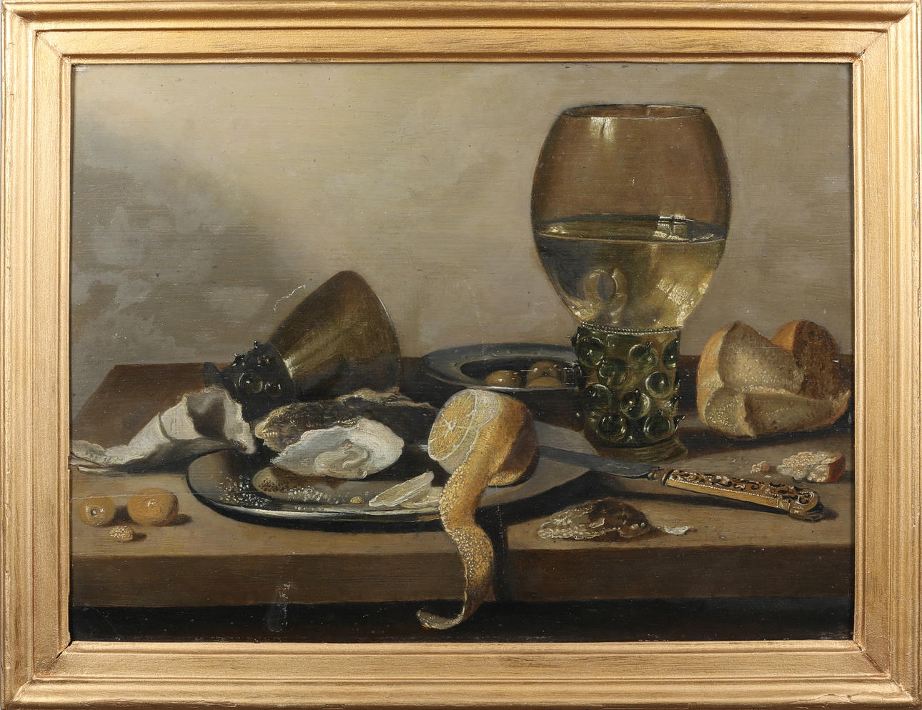 OIDENTIFIERAD KONSTNÄR. oil on Board, still life, monogram signed on the back CF.