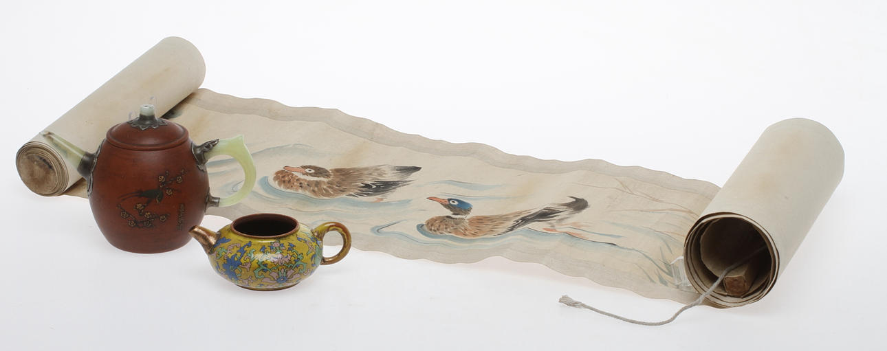 KANNOR, 2 st, RULLMÅLNING, Kina.