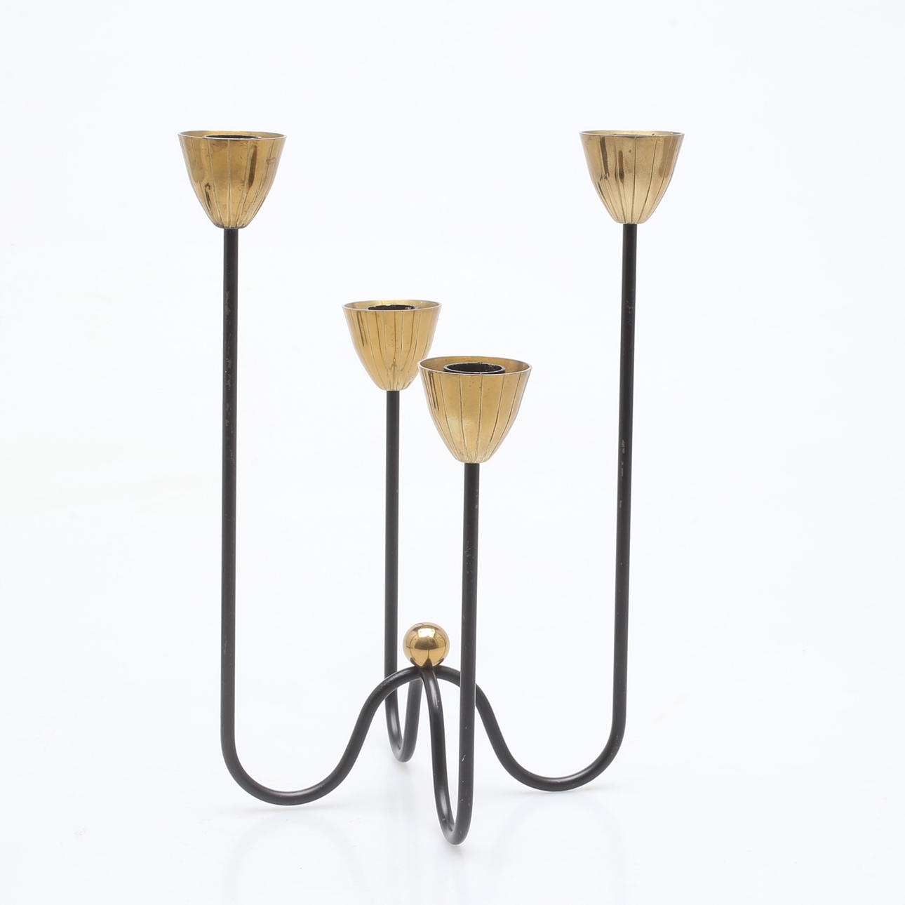 GUNNAR ANDER. Kandelaber, smide och mässing.