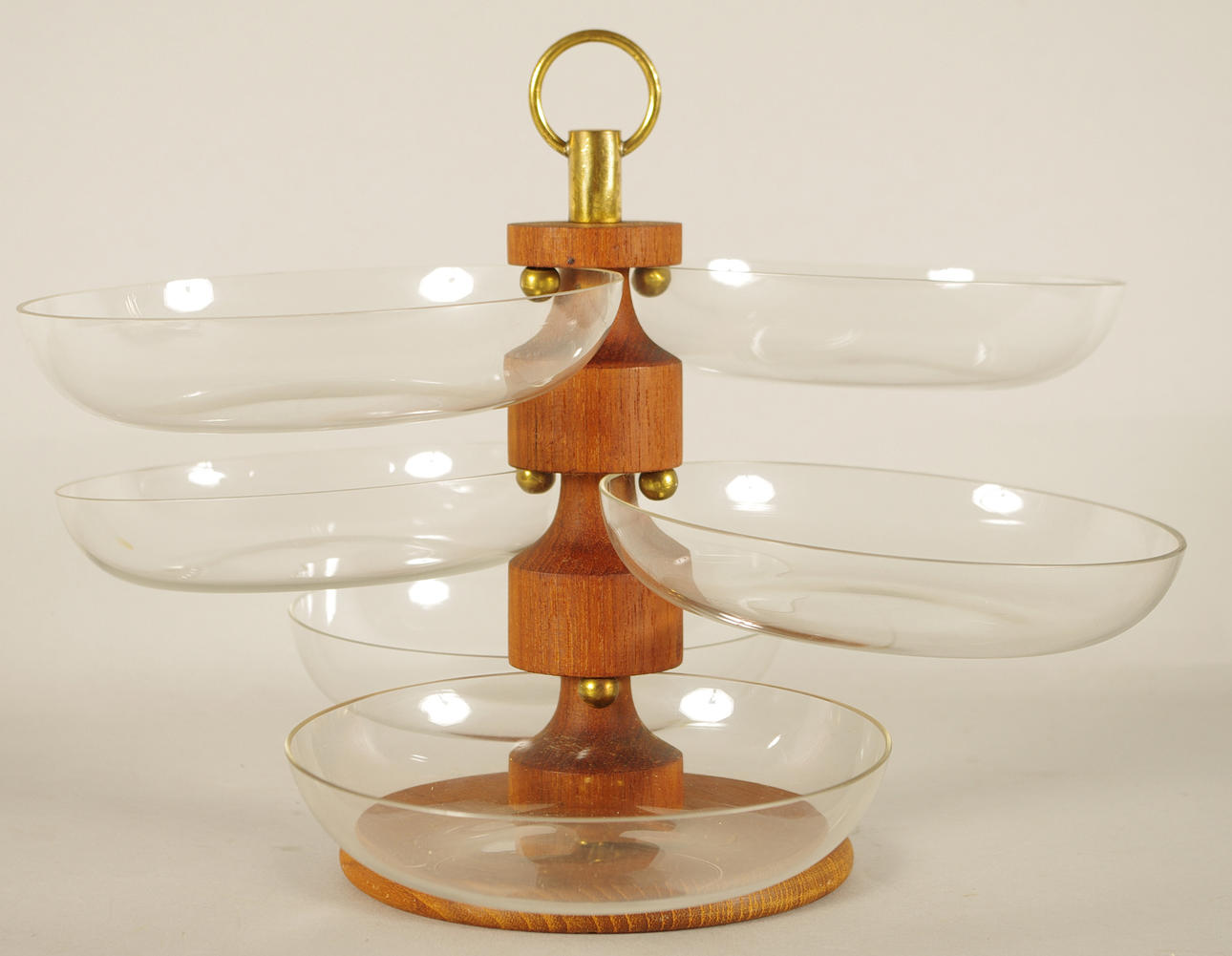 SERVERINGSSTÄLL, teak/glas, 1950/60-tal.