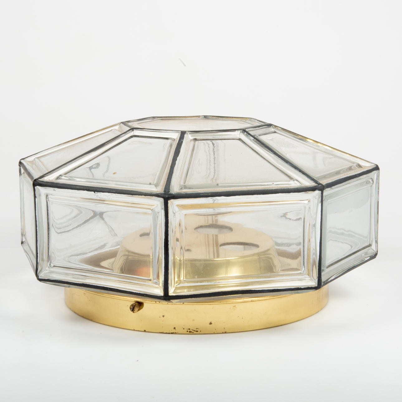 WALL LAMP for 4 lights, glass/brass.