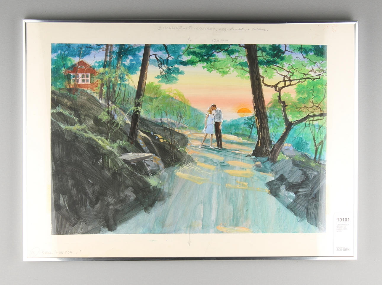 GERD MILLER. gouache på papper, 1960-tal.