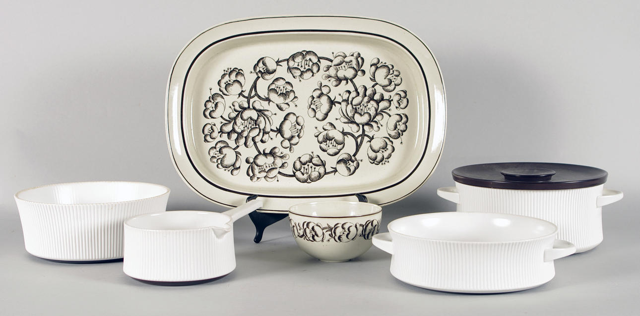 SERVISDELAR, "Garden", Stig Lindberg, Gustavsbeg samt Thomas.