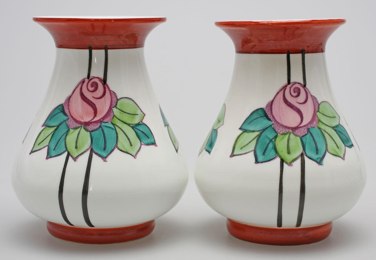 VASER, ett par, glas, jugendstil, 1900-talets första hälft.