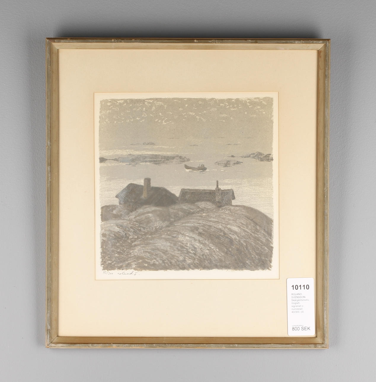 ROLAND SVENSSON. Skärgårdsmotiv, litografi, signerad o numrerad. 43/300.