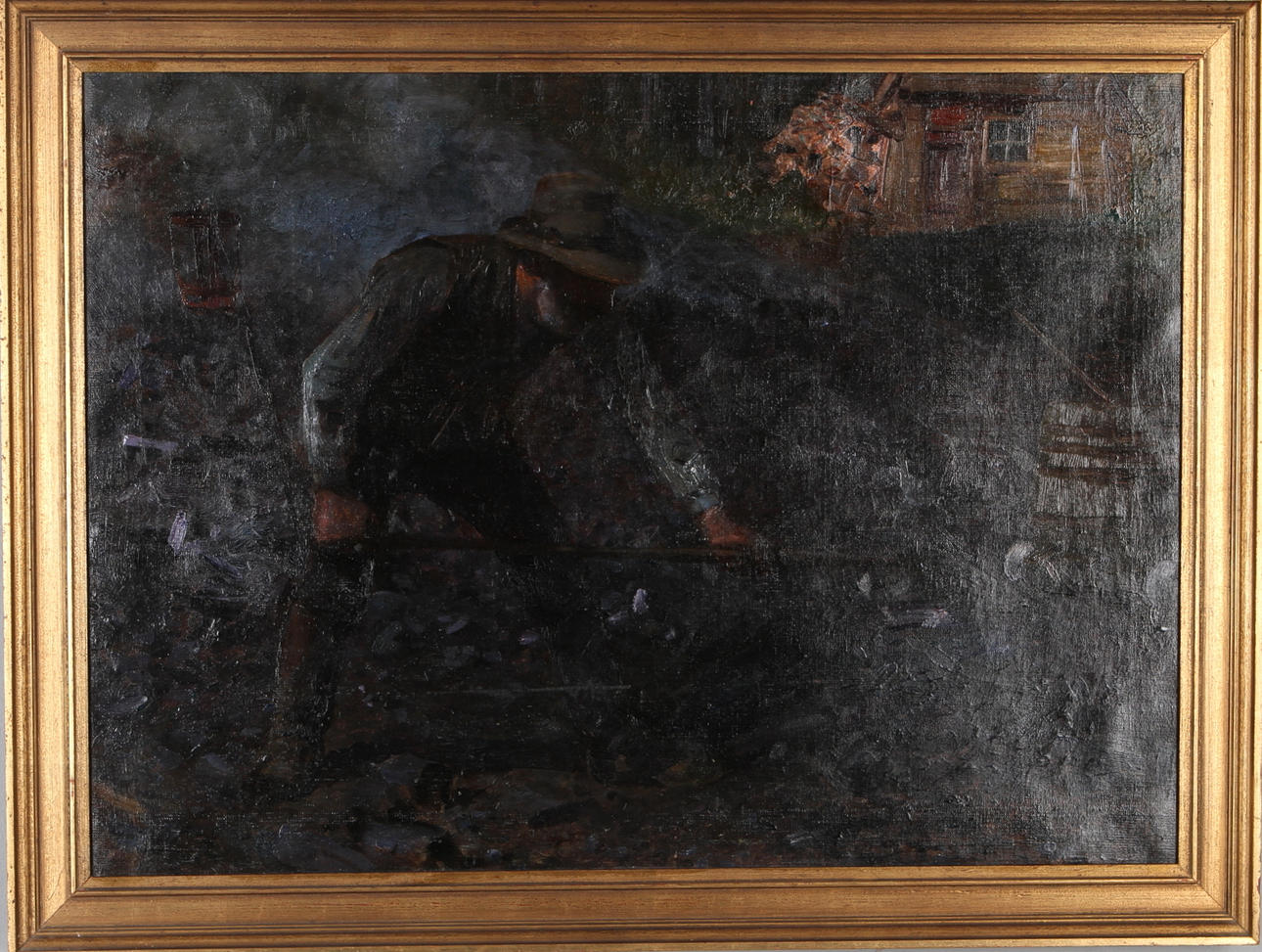 CARL KJELLIN. "Kolmilan rifves ut", olja på duk, signerad samt daterad -02.