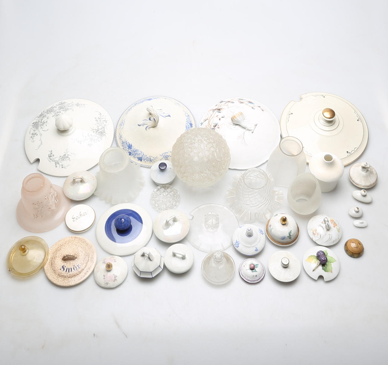 LOCK, 29 st och GLASKUPOR, 6 st 1900-tal.