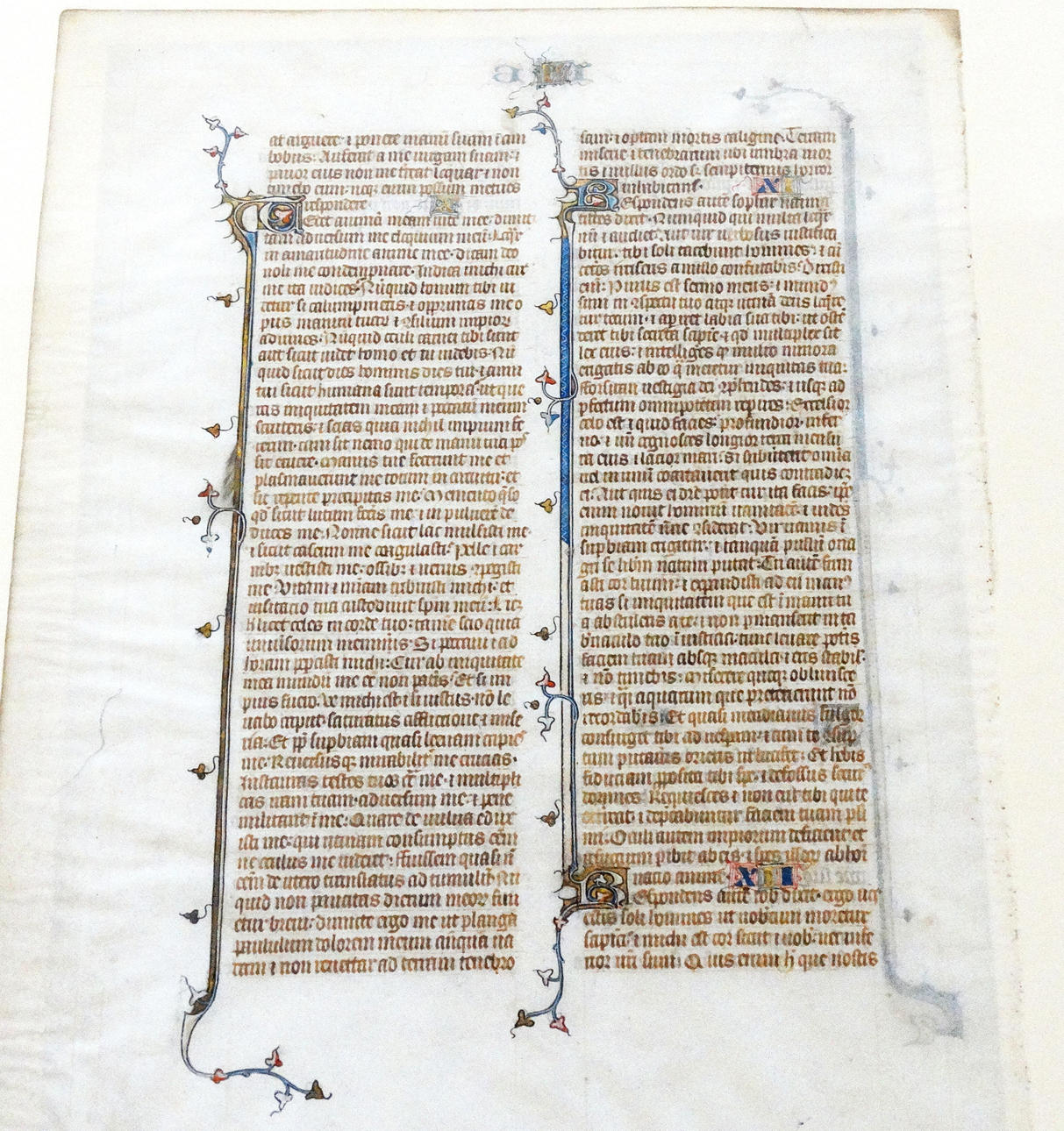 HANDWRITING FROM AROUND 1400 ON PARCHMENT.