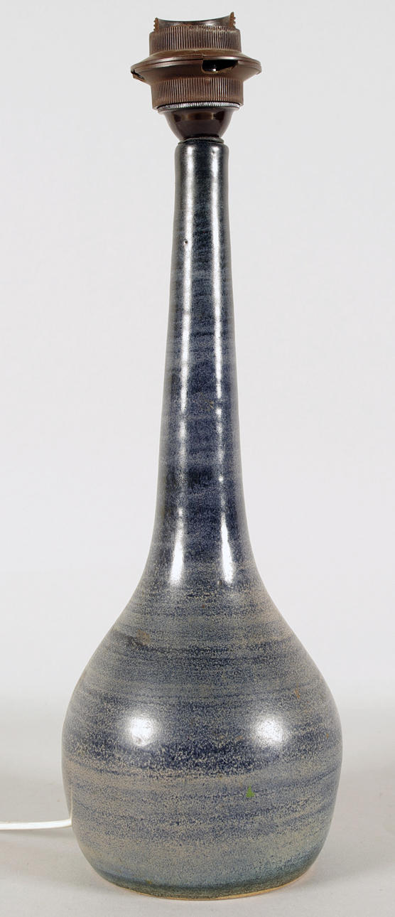 BORDSLAMPA, keramik, blå glasyr, Åke Holm.