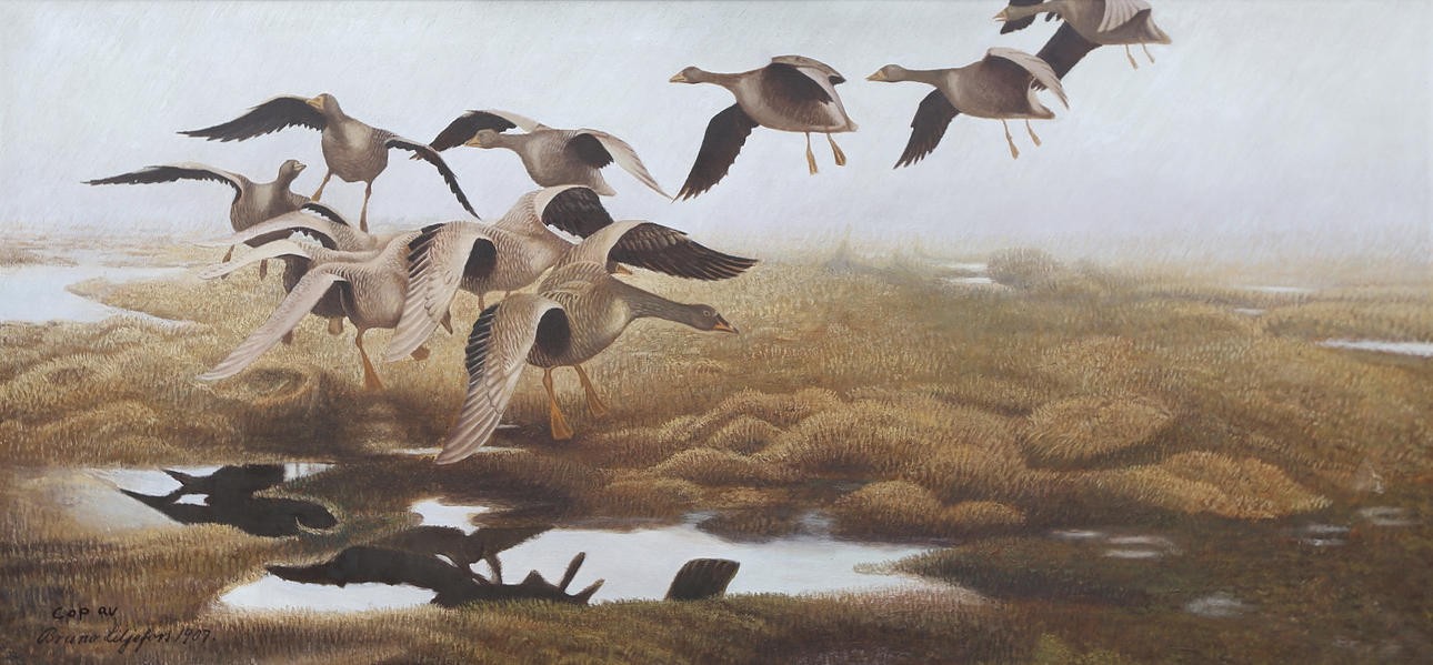 Tavla, kopia efter Bruno Liljefors.