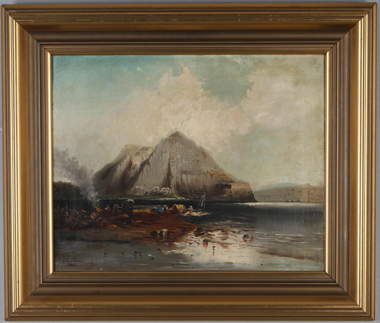 OKÄND KONSTNÄR. Kustv, olja på duk, signerad R Kirkham och daterad 1880.