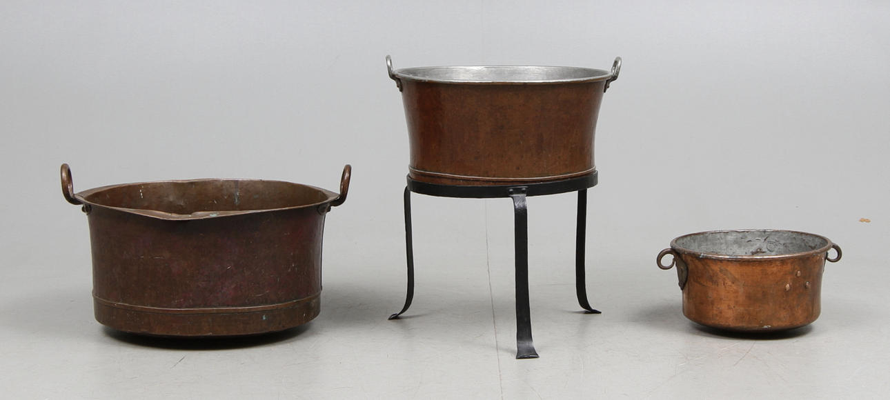 KOPPARFÖREMÅL, 3 delar.1800-tal.