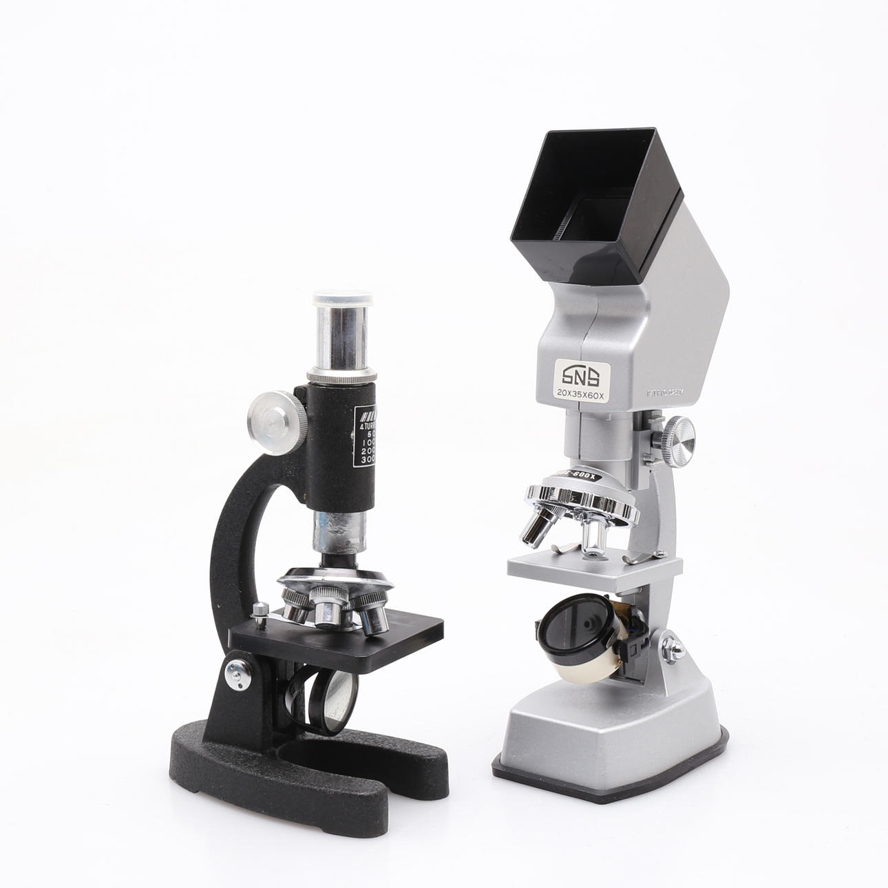 MICROSCOPE, 2 pcs, Hilka and 3-way microscope set.