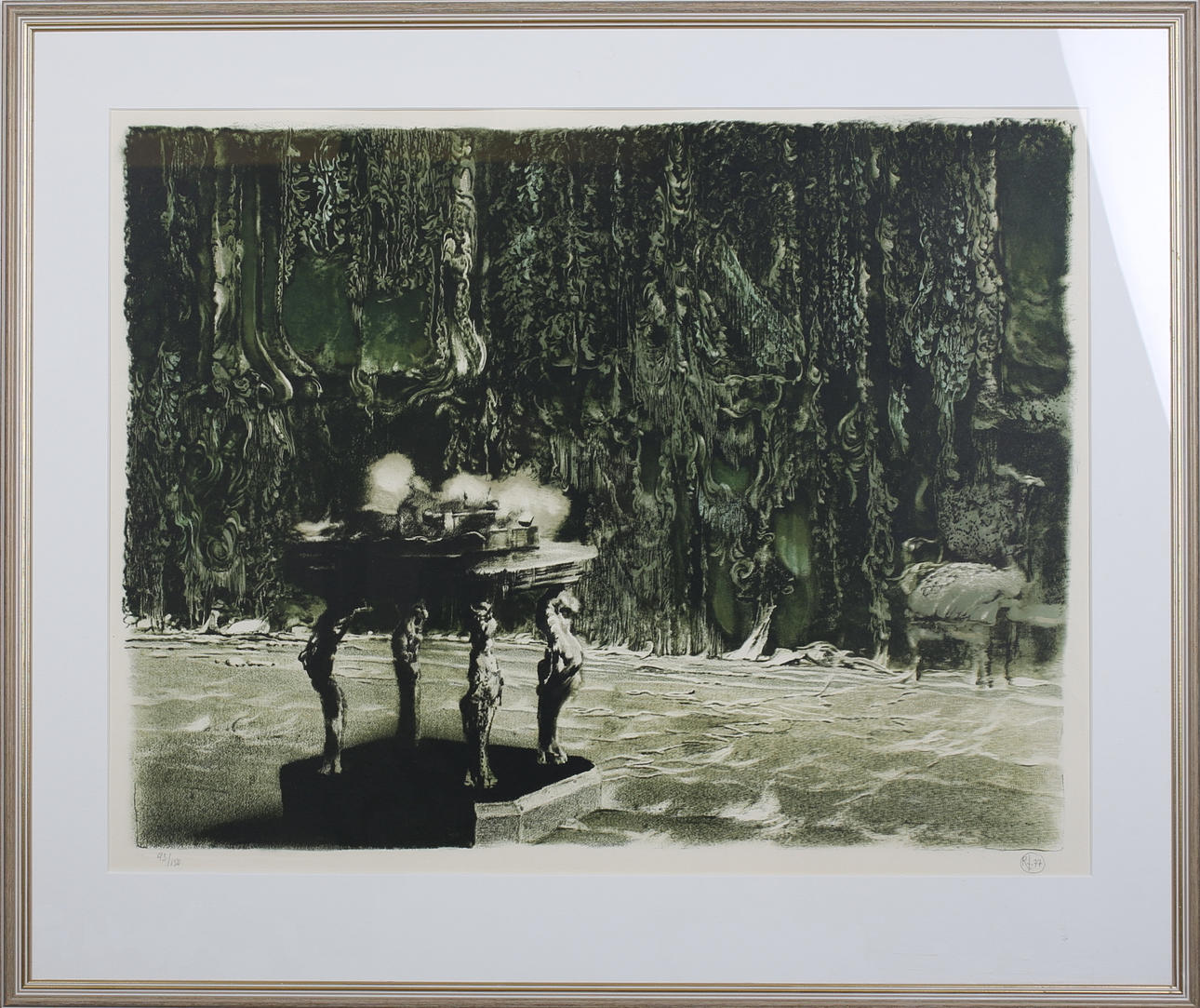 ROY FRIBERG. Bordet. Färglitografi. Signerad R F och daterad -77. 93/150.