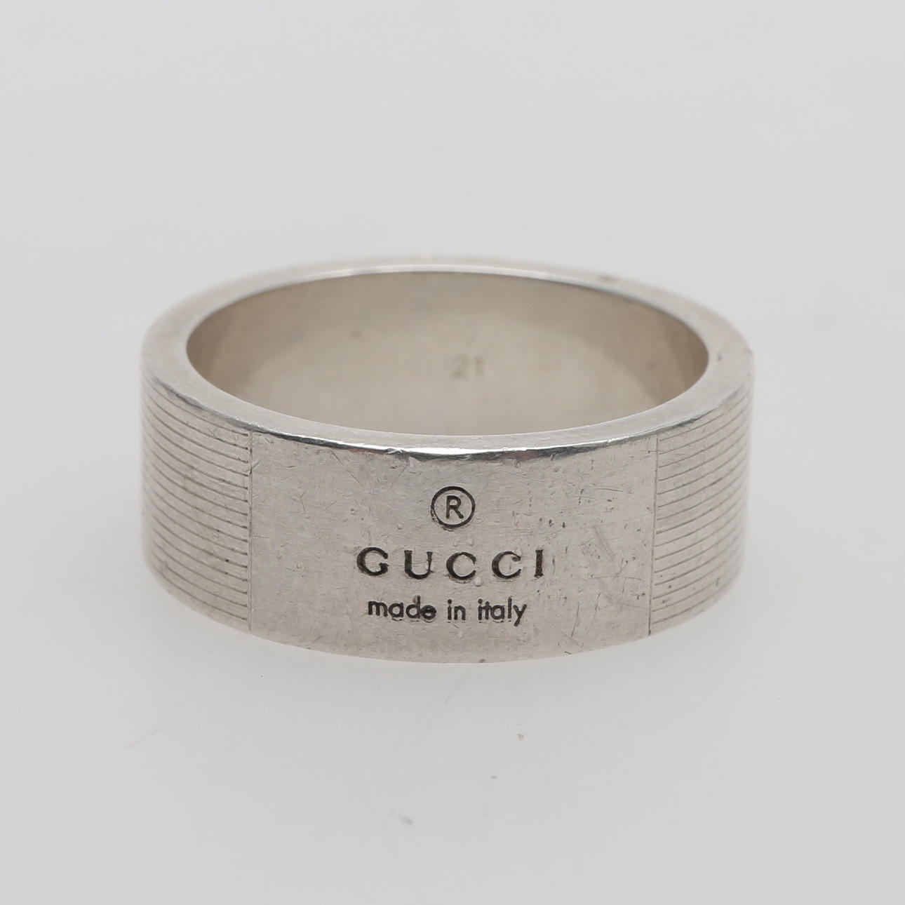 ANILLO, GUCCI, plata, con sellos italianos.