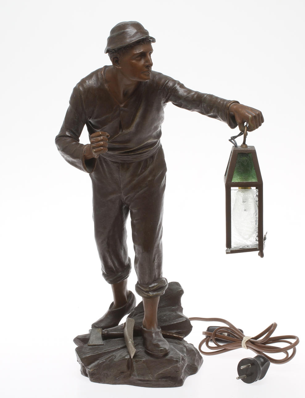 BORSLAMPA, metall, "Gruvarbetare", 1900-tal.