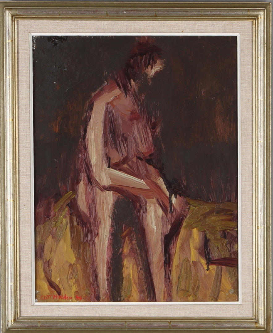CLIFF HOLDEN. "Bather", olja på duk, signerad samt otydlig datering.