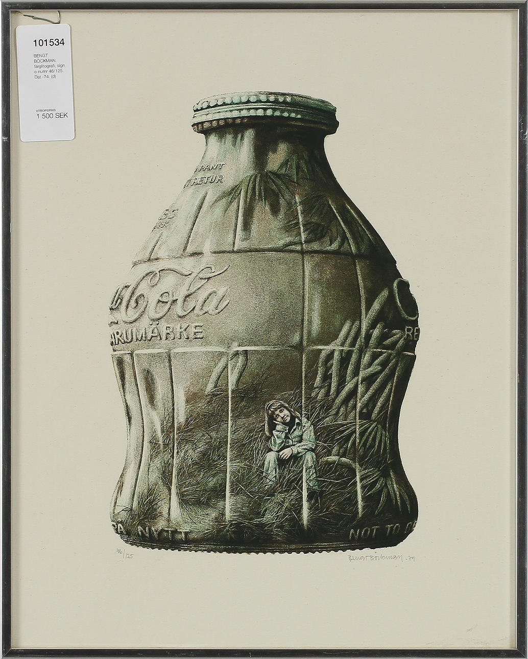 BENGT BÖCKMAN. färglitografi, sign o numr 46/125. Dat -74.
