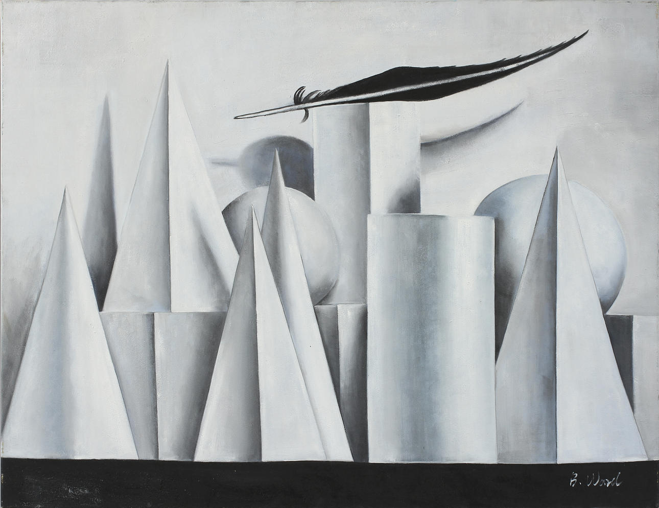 OKÄND KONSTNÄR, olja på duk, sign B.Ward.