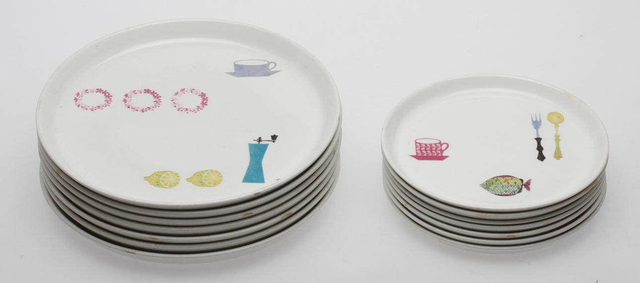 SERVISDELAR, 14 delar, "Pynta", Stig Lindberg, Gustavsberg.