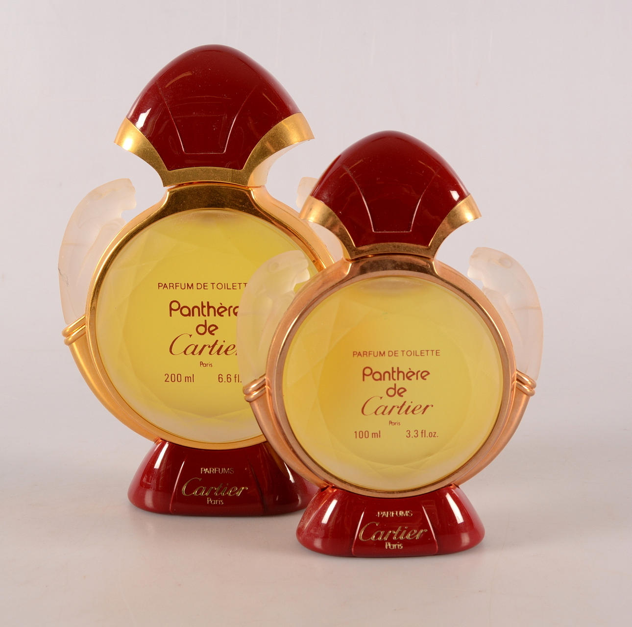 PARFYMFLASKOR, 2-stycken, glas, Cartier.