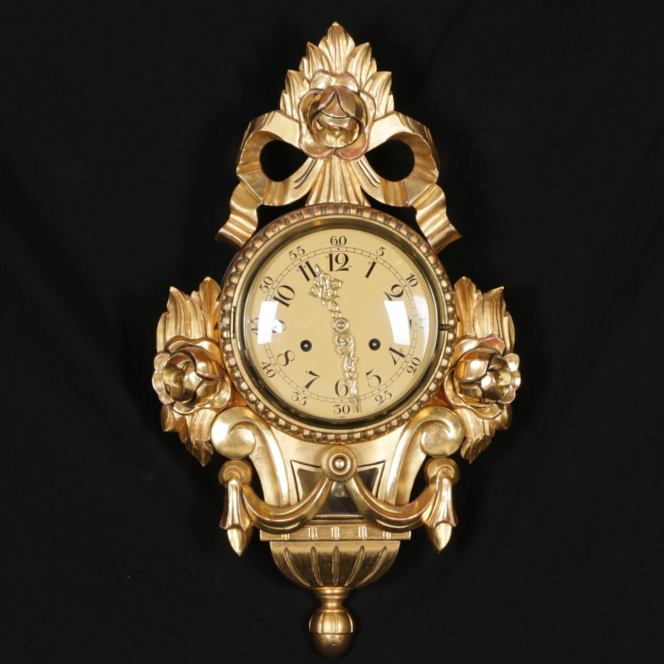 VÄGGPENDYL, förgylld, gustaviansk stil, 1900-tal.