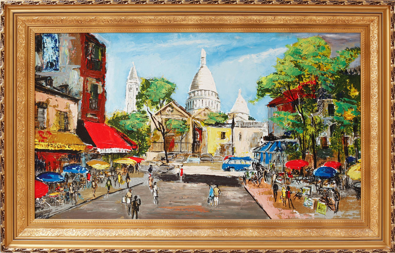 OIDENTIFIERAD KONSTNÄR. "Montmartre", oil on canvas, signed E Paical.