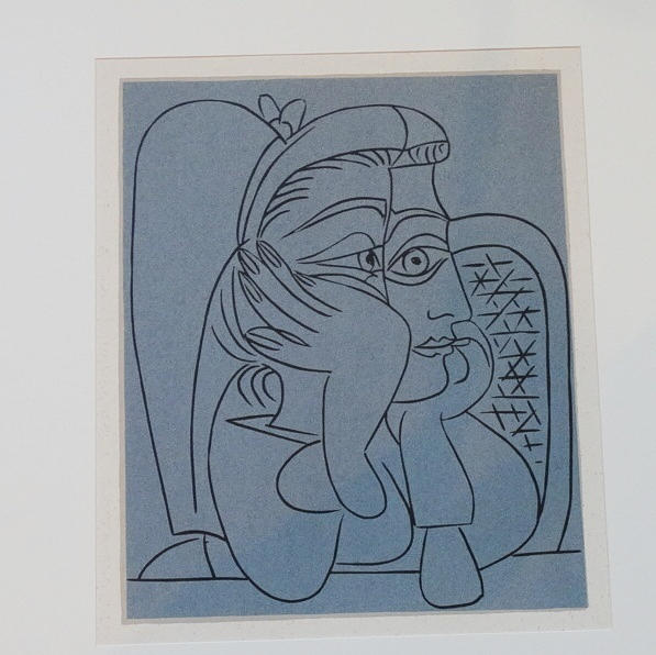 PABLO PICASSO: Color linocut, 1962.