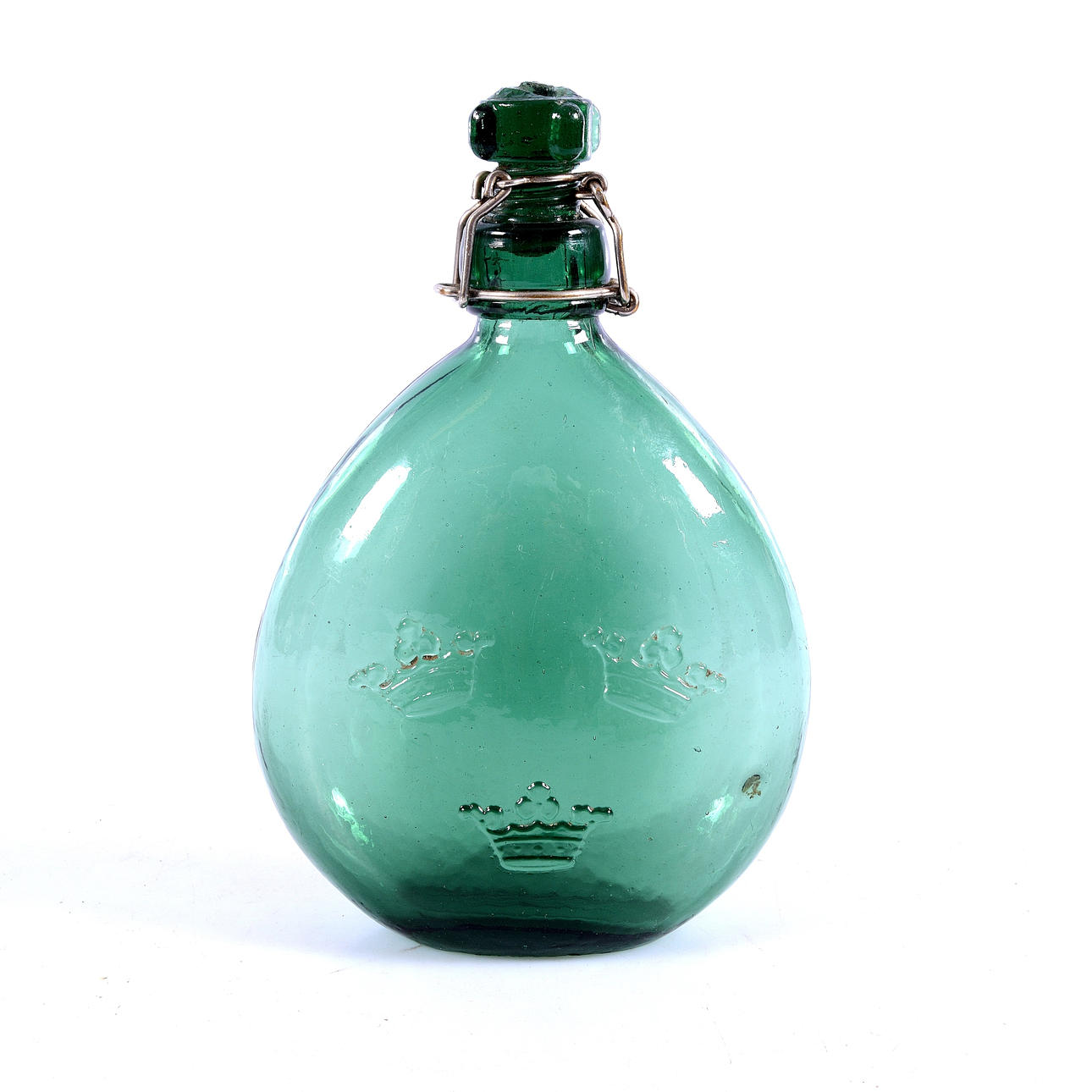 MILITÄRPLUNTA, grönt glas, 1900-tal.