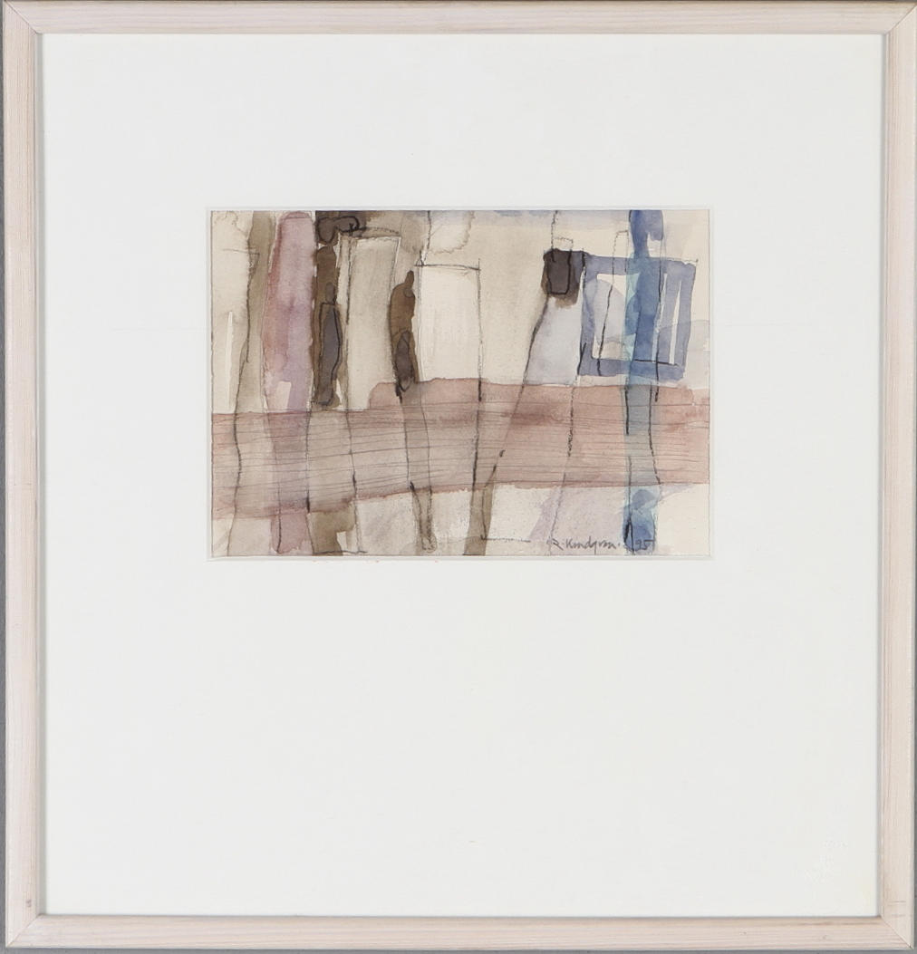 RUNE KINDGREN. "Formen", akvarell, signerad och daterad -95.