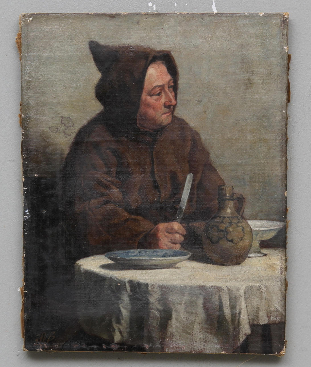 OKÄND KONSTNÄR. Olja på duk, 1800-tal, signerad FWB.