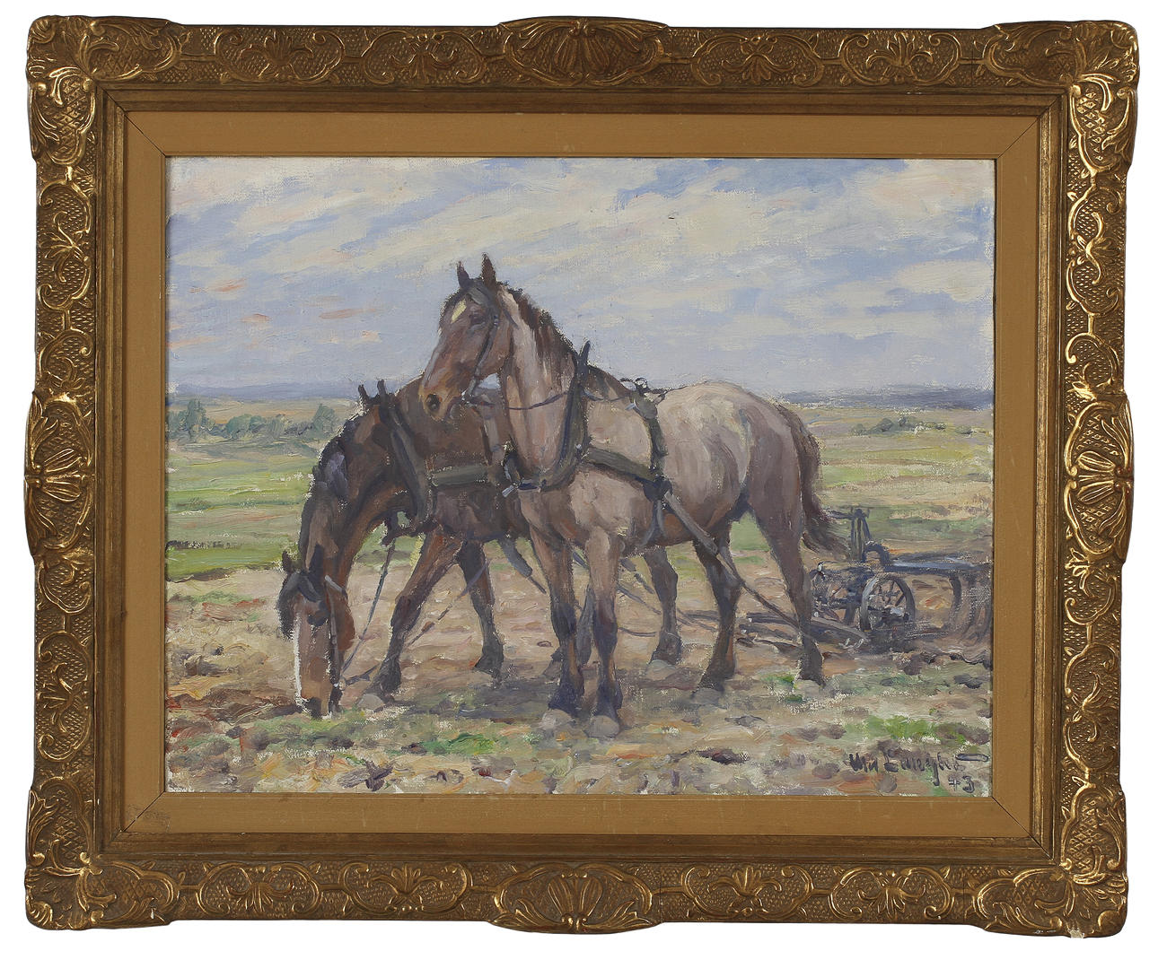 ALEX LANGLET. Olja på duk, signerad 43.